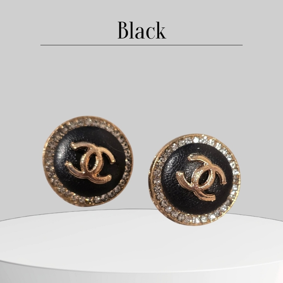 Gold Sparkle Round Chic Earrings - Picture 7 of 9